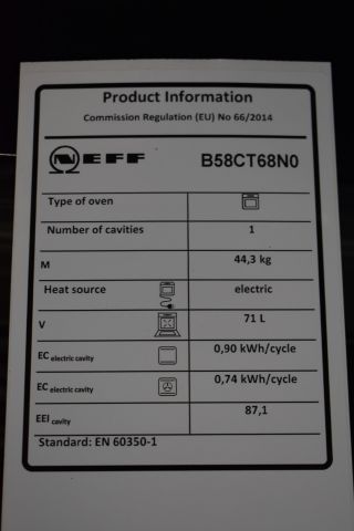 621766-10 Built-in oven with pyrolysis 60 cm Neff B58CT68N0 - demo copy
