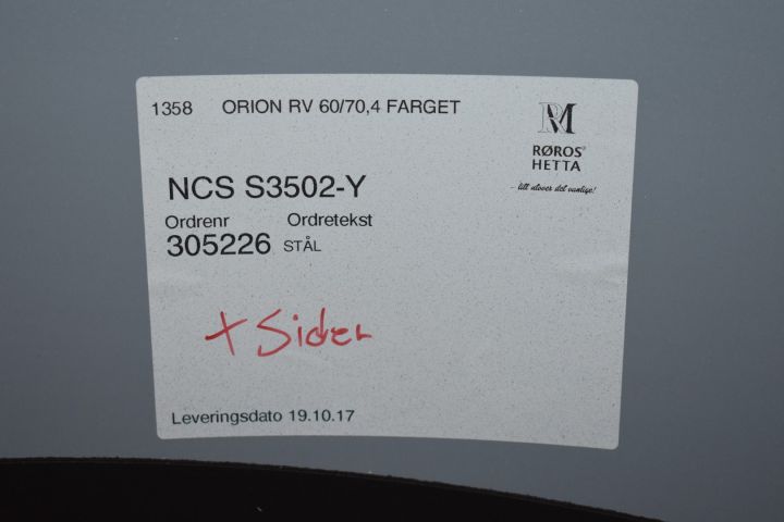 621799-5 Wall mounted kitchen fan 60 cm (NCS S3502-Y) Røros Hetta Orion RV 60 / 70.4 - display examples