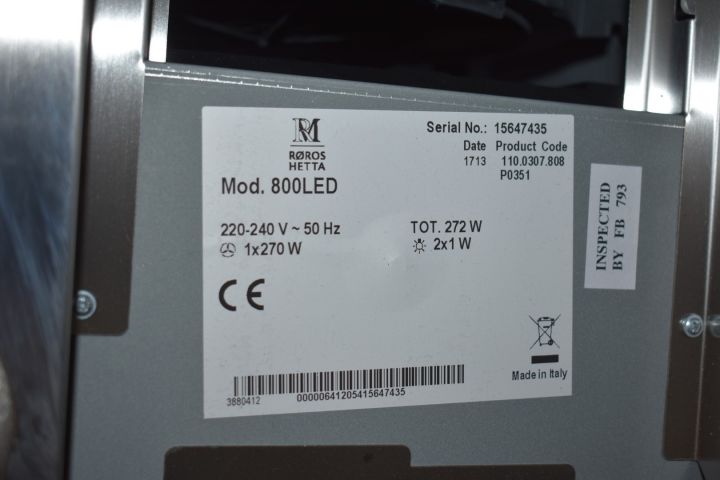 621799-8 Wall mounted kitchen fan 60 cm (NCS S3502-Y) Røros Hetta Orion RV 60 / 70.4 - display examples