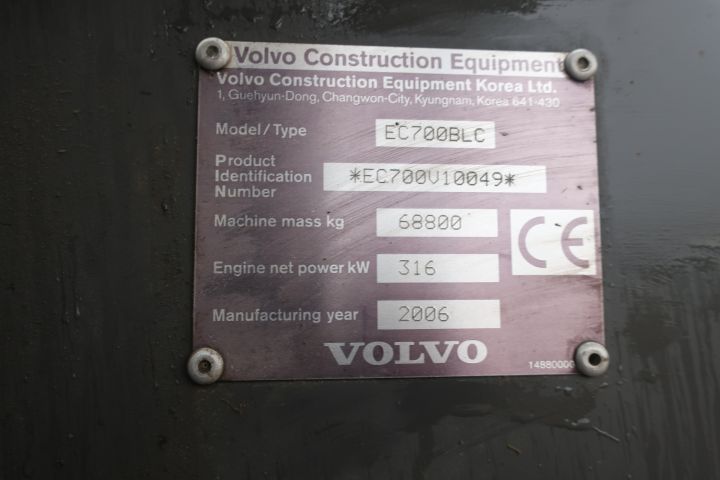 581416-29 Crawler excavator, Volvo EC700B lc, approx 8000h -2006