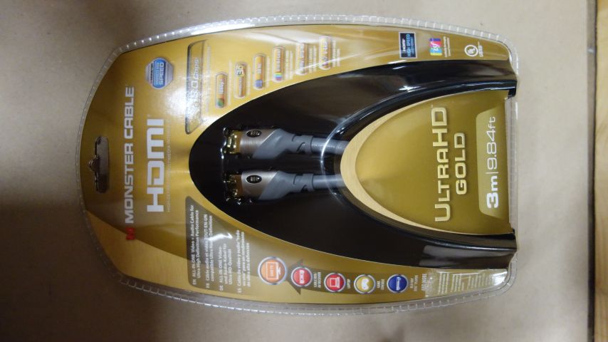 626877-1 4 pc Monster Cable Gold Advanced HDMI 3m - Free shipping