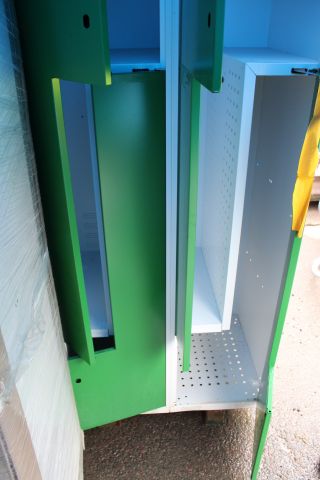 627386-5 10st Nya, oanvända Omklädningsskåp, Z-skåp, blå, 6-facks