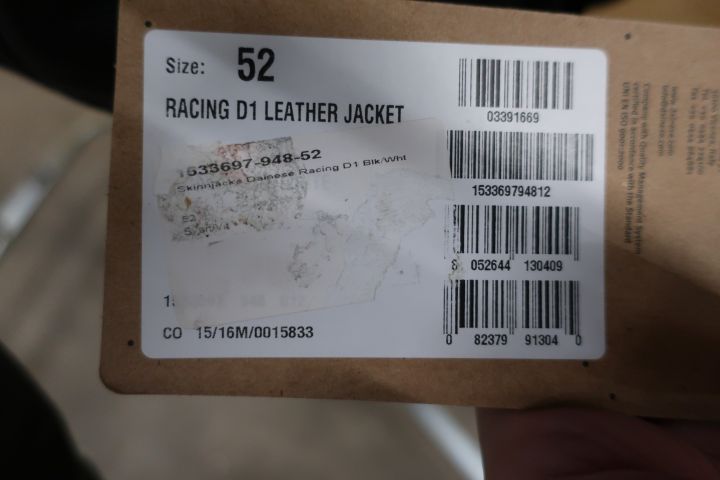 626273-4 MC Jacket Dainese racing D1 leather jacket size: 52