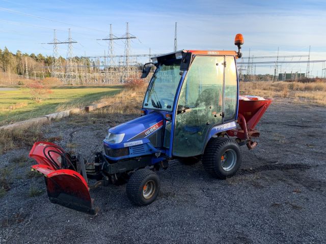630553-2 Iseki TXG 23 with folding plow and salt / sand spreader