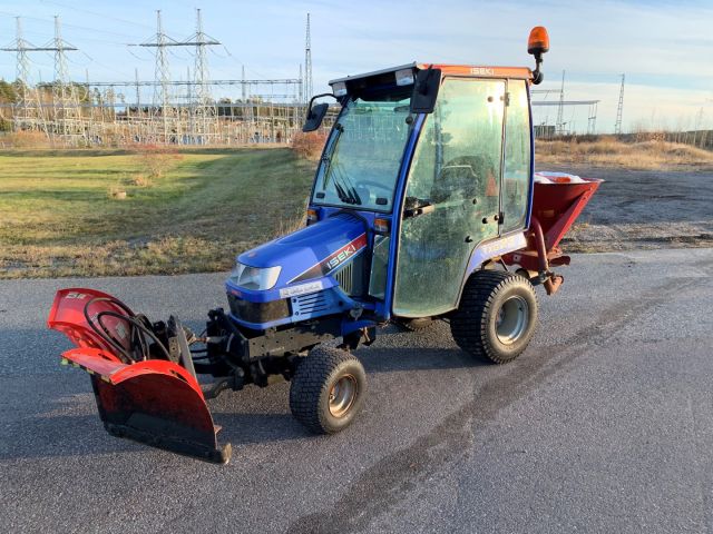 630553-4 Iseki TXG 23 with folding plow and salt / sand spreader