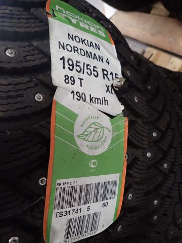 617831-6 4th new winter tires Nokian Nordman 4 195/55 R15