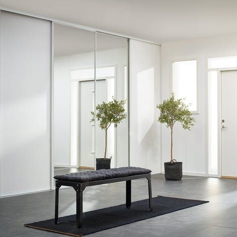 633725-1 2 sliding door Elfa Vista Plain Mirror, Profile: White