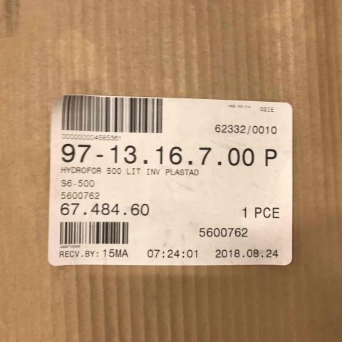 633762-3 Hydrofor 500 L internally plastic