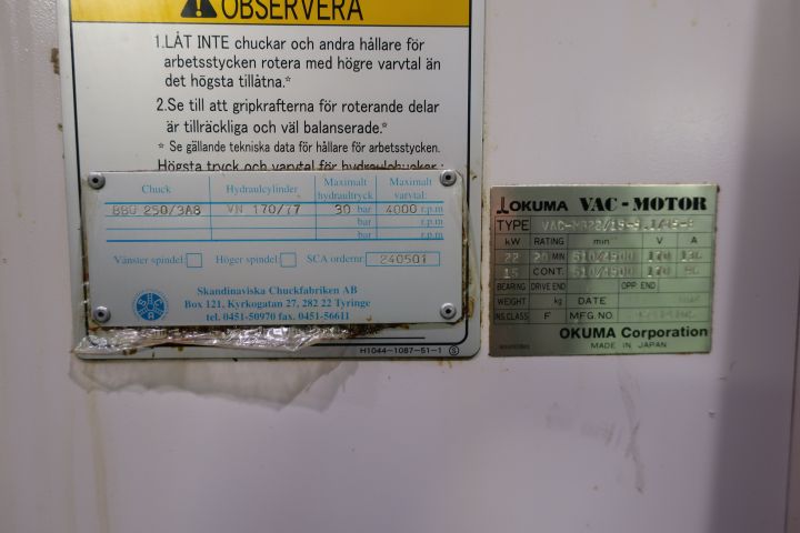 627987-29 CNC Lathe, Okuma Space Turn LB300-MY -2004