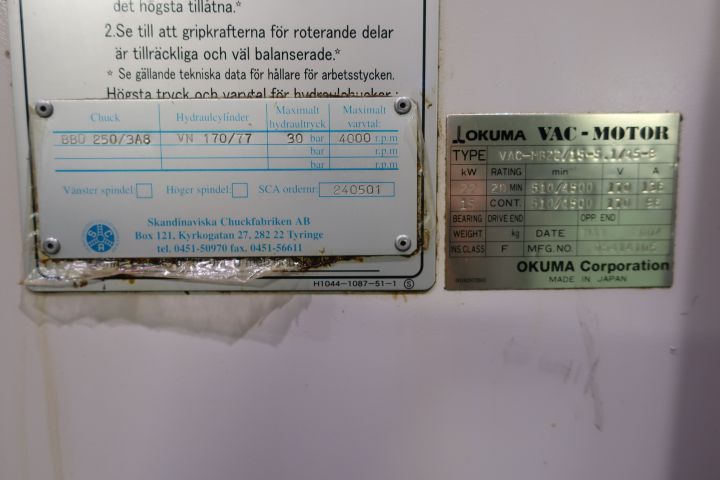 627987-30 CNC Lathe, Okuma Space Turn LB300-MY -2004