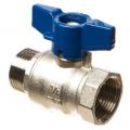634824-1 80 pcs Ball valve with knob, blue 20 in / out thread