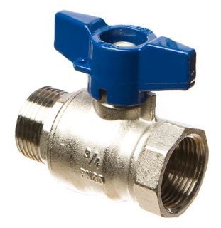 634824-1 80 pcs Ball valve with knob, blue 20 in / out thread