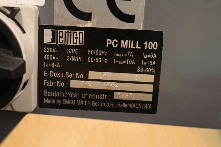 619353-15 CNC Milling Machine Emco PC Mill 100 -97