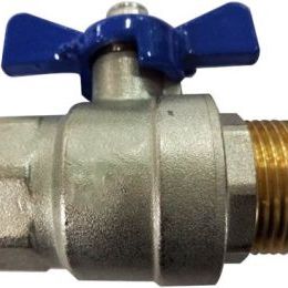 635953-1 50 pcs Ball valve with knob, blue 25 in / out thread