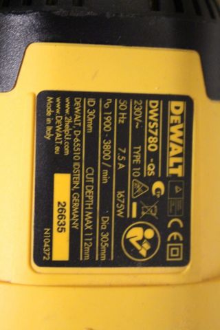 635498-3 Cutting and cutting saw Dewalt DW5780-QS