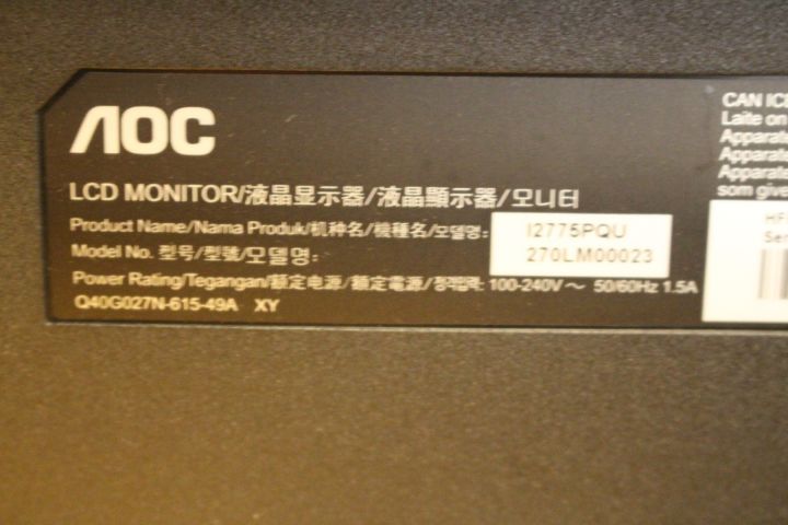 612699-6 Datorskärmar LCD 2st AOC 27"