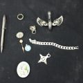 627112-26 Silver pen, necklace, bracelet & accessories for jewelry making