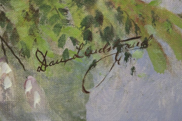 627133-4 Oil painting, -Dan Lindstrand (approx. 50x59cm)