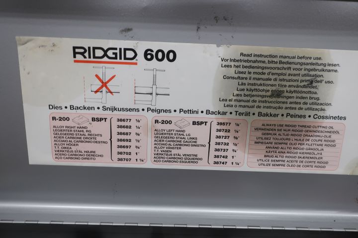 637030-3 Hand threading machine Ridgid 600