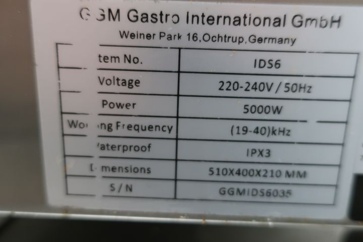 628154-6 Induction cooker, ggm gastro IDS6