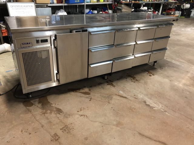 632549-1 Kema Blue Line refrigerator with 12 drawers and a cabinet