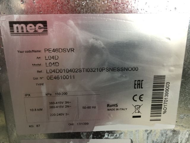 639074-9 Convection oven Mec with floor stand