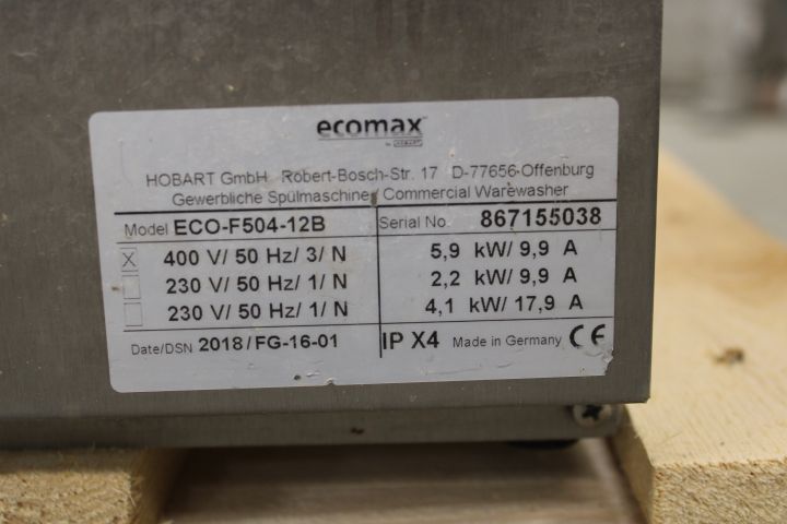 629823-9 Hobart diskmaskin ECO-F504-12B