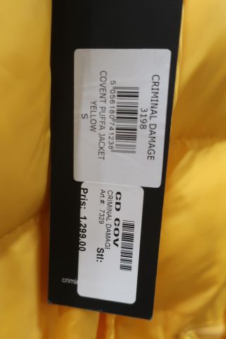 638887-3 Jacket Criminal Damage Covent puffa jacket yellow S