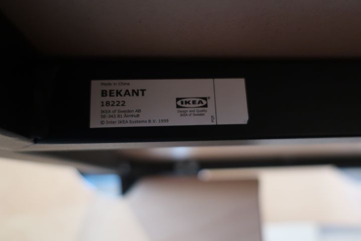 628285-4 Conference table, IKEA with 8 chairs and whiteboard