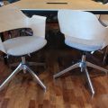 628285-6 Conference table, IKEA with 8 chairs and whiteboard