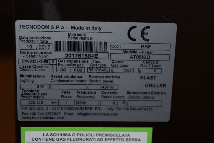 639115-10 Blast Chiller / Cooling Cabinet Technodom AT05ISO