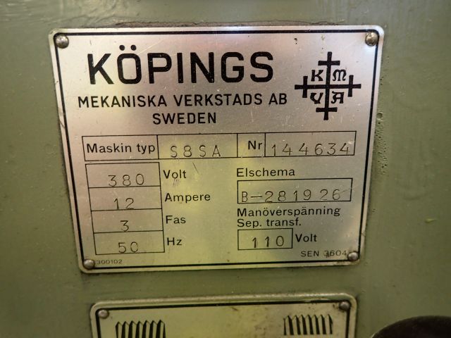 618162-7 Lathe Köping S8SA # New information #