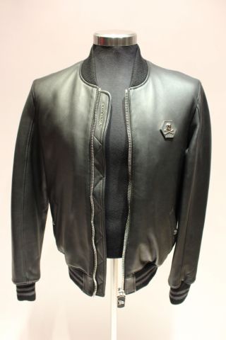 635791-5 Leather jacket Philipp Plein "In the club", size L