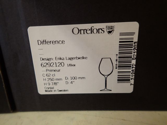 617338-5 6 pieces of Vinglas Difference Primeur Orrefors