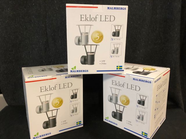 643270-1 Malmberg's WALL LIGHT EKLOF LED, DARK GRAY, 1X10W, IP54 (3pcs)