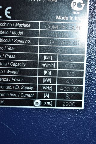 647262-5 Screw compressor Gardner Denver SRL CompAir - L 04 -2018