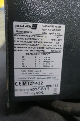646162-5 Exhaust gas meter Actia Atal AT 505 2022