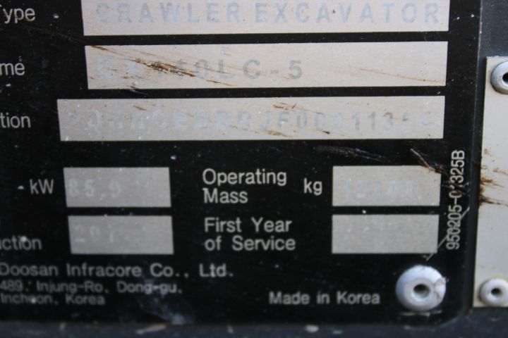 647533-20 Crawler excavator Doosan DX with planer bucket -15 Hours: 2497.2