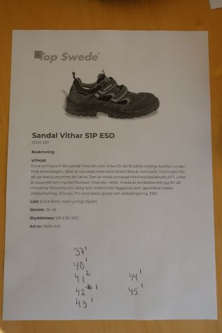 628471-6 8 par skyddssandaler, Cofra Vithar, olika storlekar