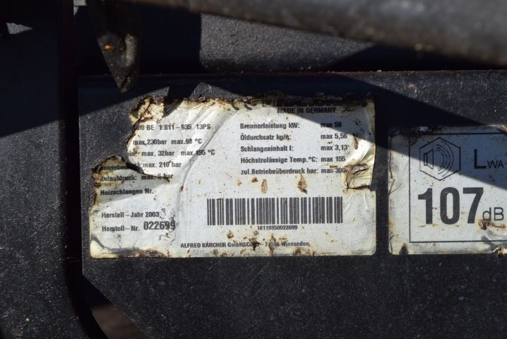 646298-17 Brake tiltable trailer (hot water wash Kärcher HDS 1000 BE) Reko Trailer 900 WT - 2003