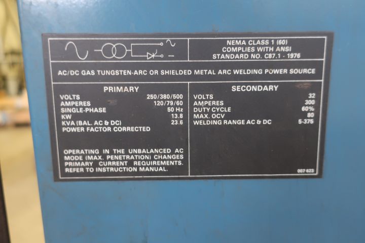 628478-9 AC / DC Tigsvets, Miller Syncrowave 300