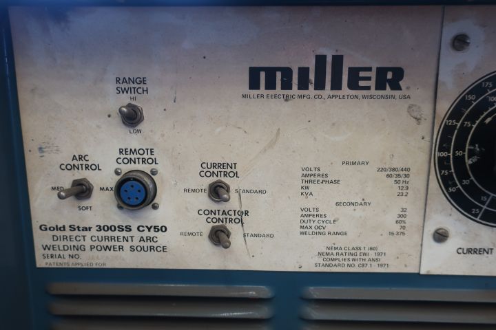 628481-5 Welding, arc, Miller Gold Star 300ss CY50