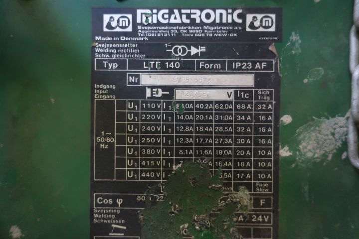 628483-8 Welding, Migatronic LTE 140