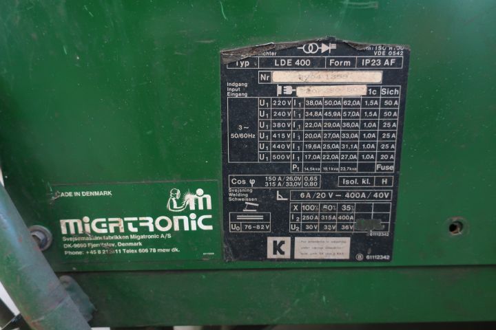 628496-3 Welding, Migatronic LDE 400