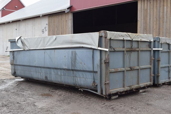 649619-5 Tätt spannmålsflak/lastväxlarflak med kapell - 25 kbm (1)