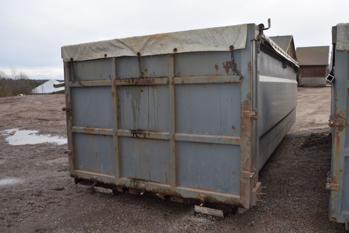 649619-7 Tätt spannmålsflak/lastväxlarflak med kapell - 25 kbm (1)