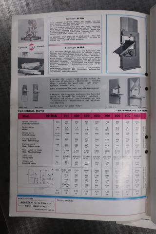 628636-11 Band saw, Agazzani near type 600