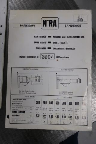 628636-12 Band saw, Agazzani near type 600