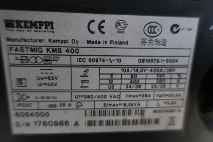 640418-13 Migsvets Kemppi FastMig KMS 400 Synergic