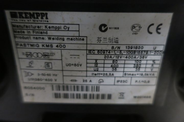640419-13 Mig welding machine Kemppi FastMig KMS 400 Synergic